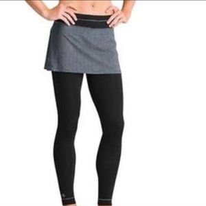 Athleta Acceleration 2 in 1 Skirt Legging XS Herringbone Grey/Black